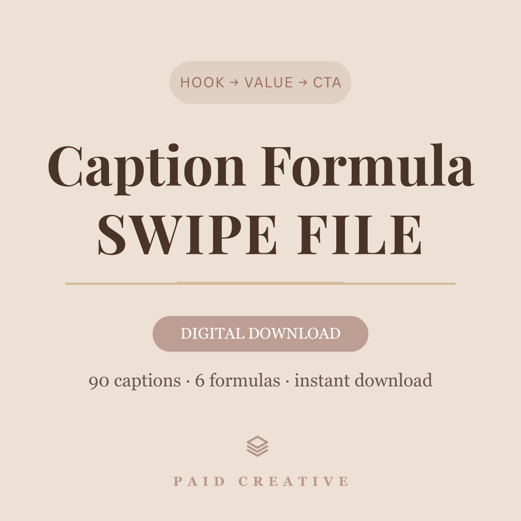 Caption Formula Swipe File for Creatives — 90 Ready-to-Model Captions