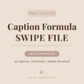 Caption Formula Swipe File for Creatives — 90 Ready-to-Model Captions