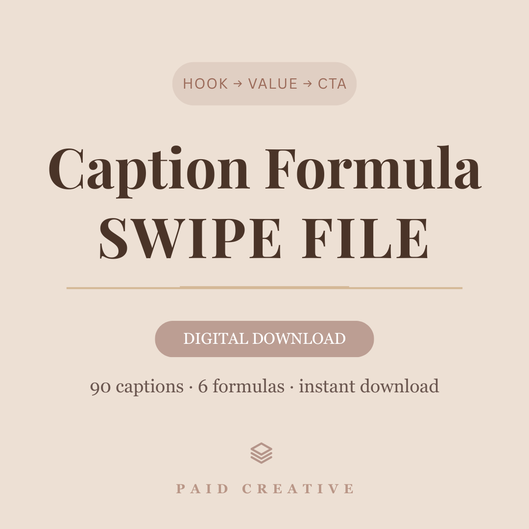 Caption Formula Swipe File for Creatives — 90 Ready-to-Model Captions