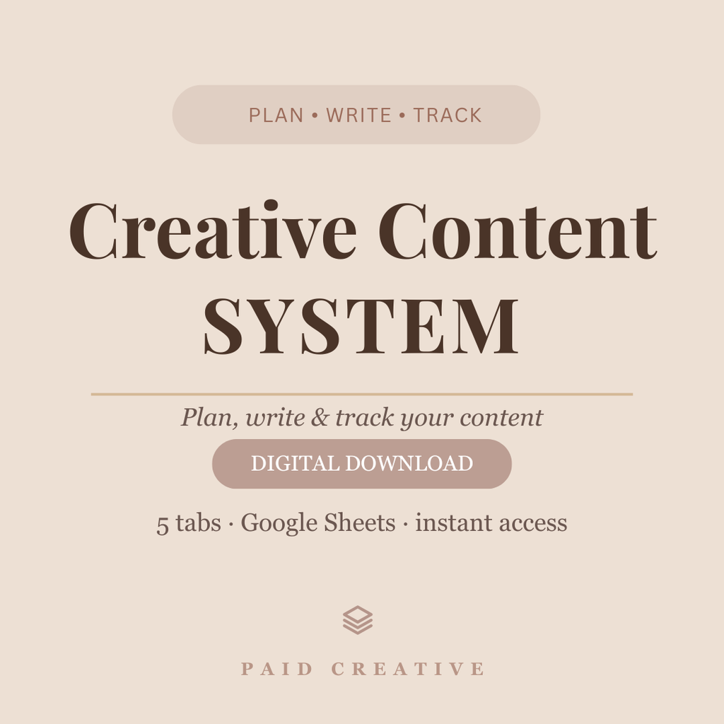 Creative Content System | Google Sheets Planner for Creators & Small Businesses